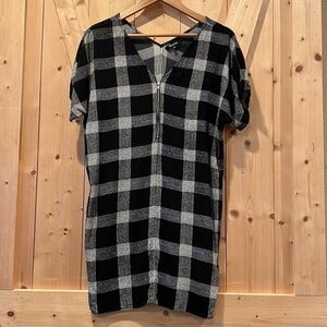 Madewell Buffalo Sketch Zip Front Dress Size Extra Small XS